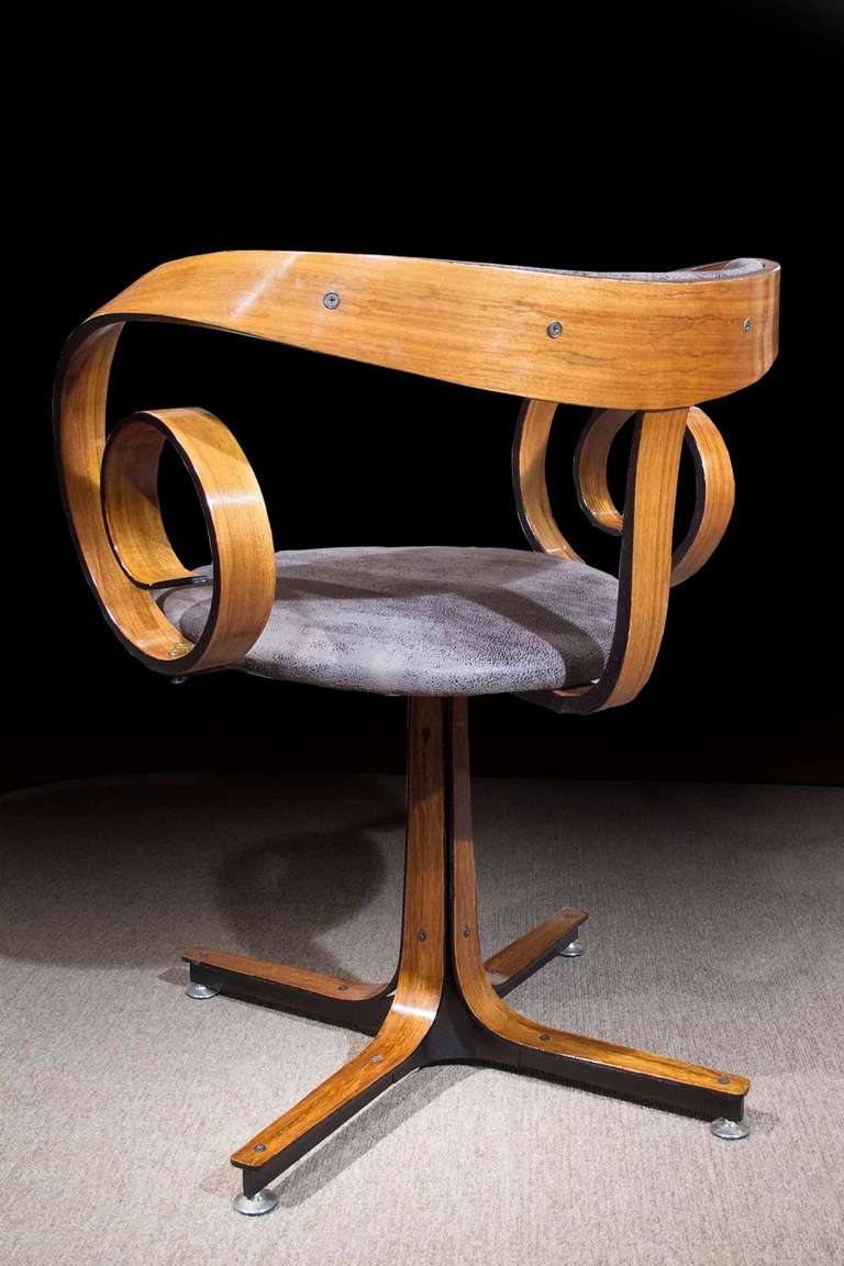 George Mulhauser Plycraft Desk Chair, circa 1960 In Excellent Condition In New York, NY