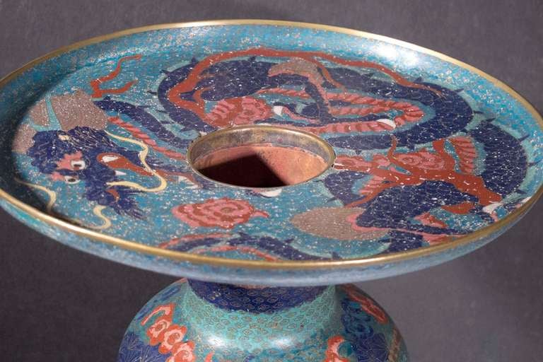 Chinese Polychrome Cloisonnés Vase, circa 1850 For Sale 2