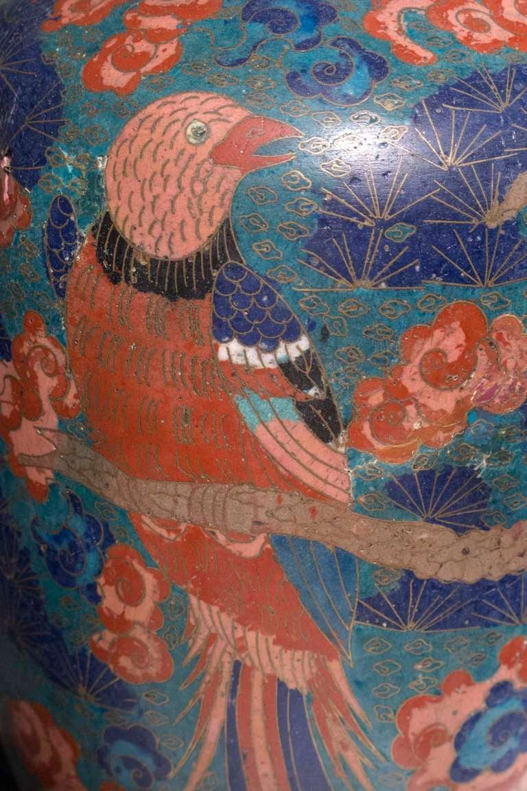Chinese Polychrome Cloisonnés Vase, circa 1850 For Sale 5