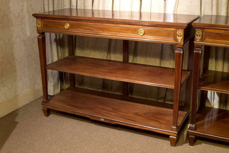 Pair of Louis XVI Style Mahogany Consoles, circa 1890 For Sale 2