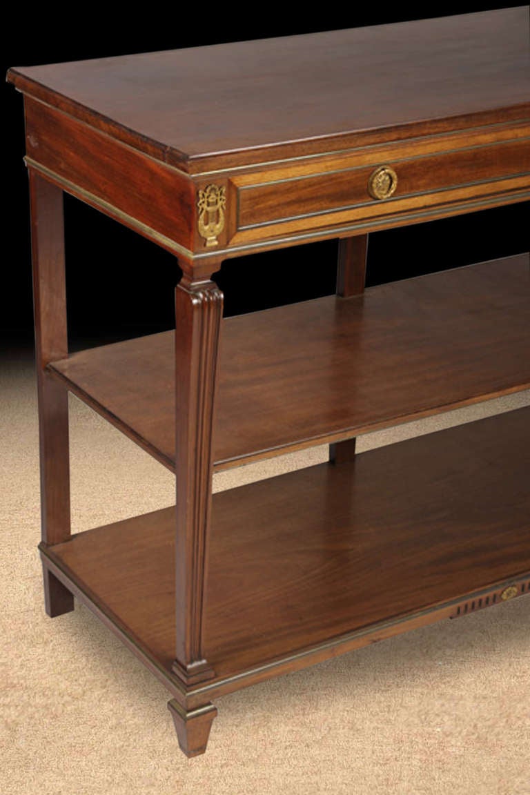 Pair of Louis XVI Style Mahogany Consoles, circa 1890 For Sale 3