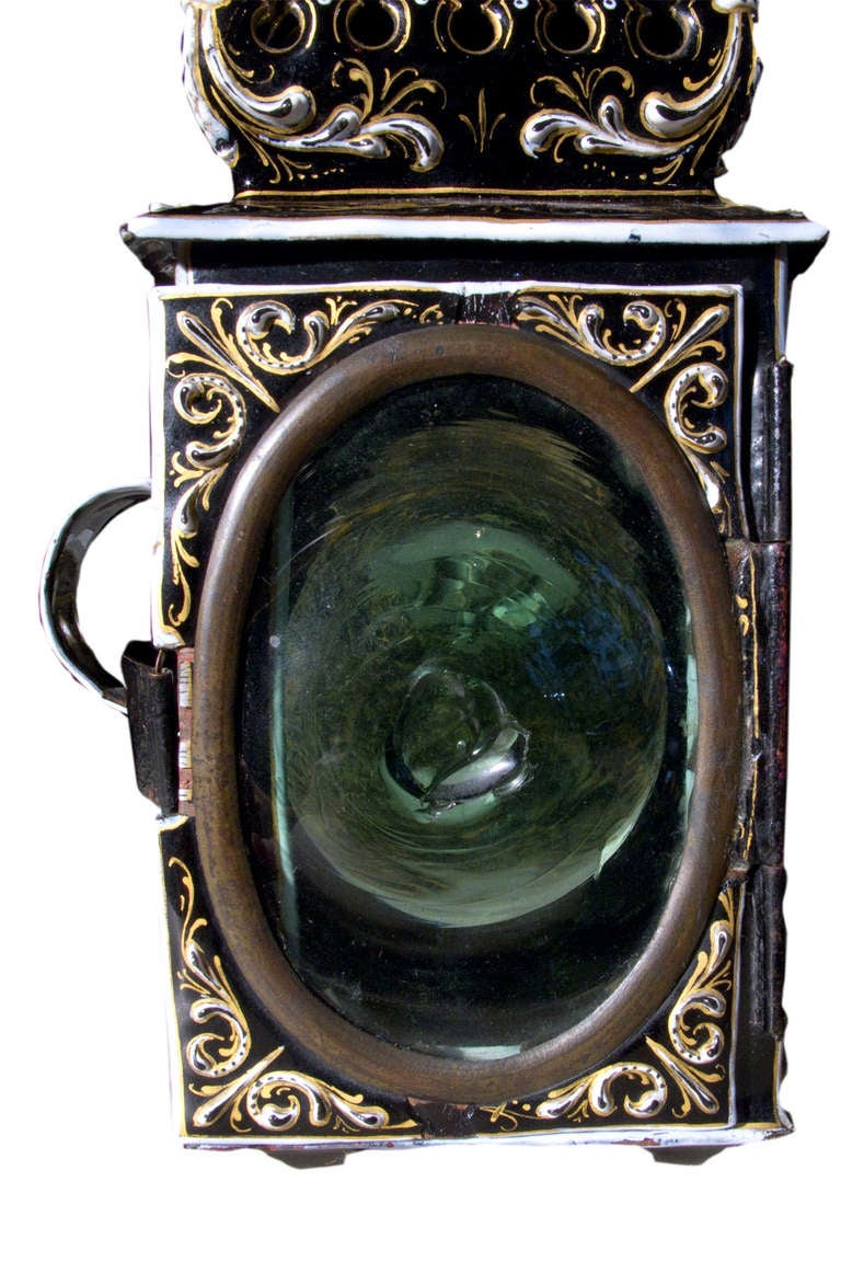 French Enameled Miniature Lantern Mid 19th Century For Sale 3