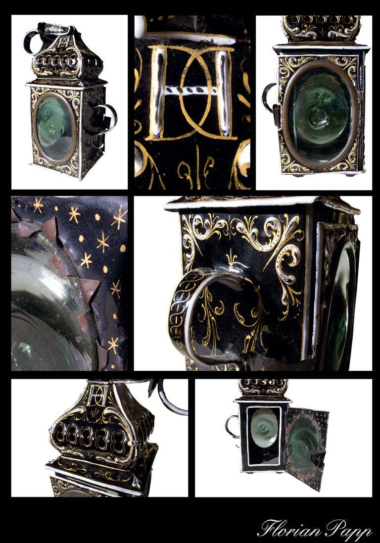 French Enameled Miniature Lantern Mid 19th Century For Sale 6