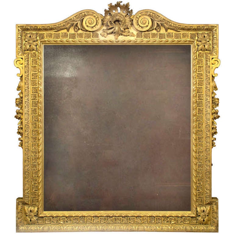 Palladian Carved and Giltwood Mirror. Circa 1870