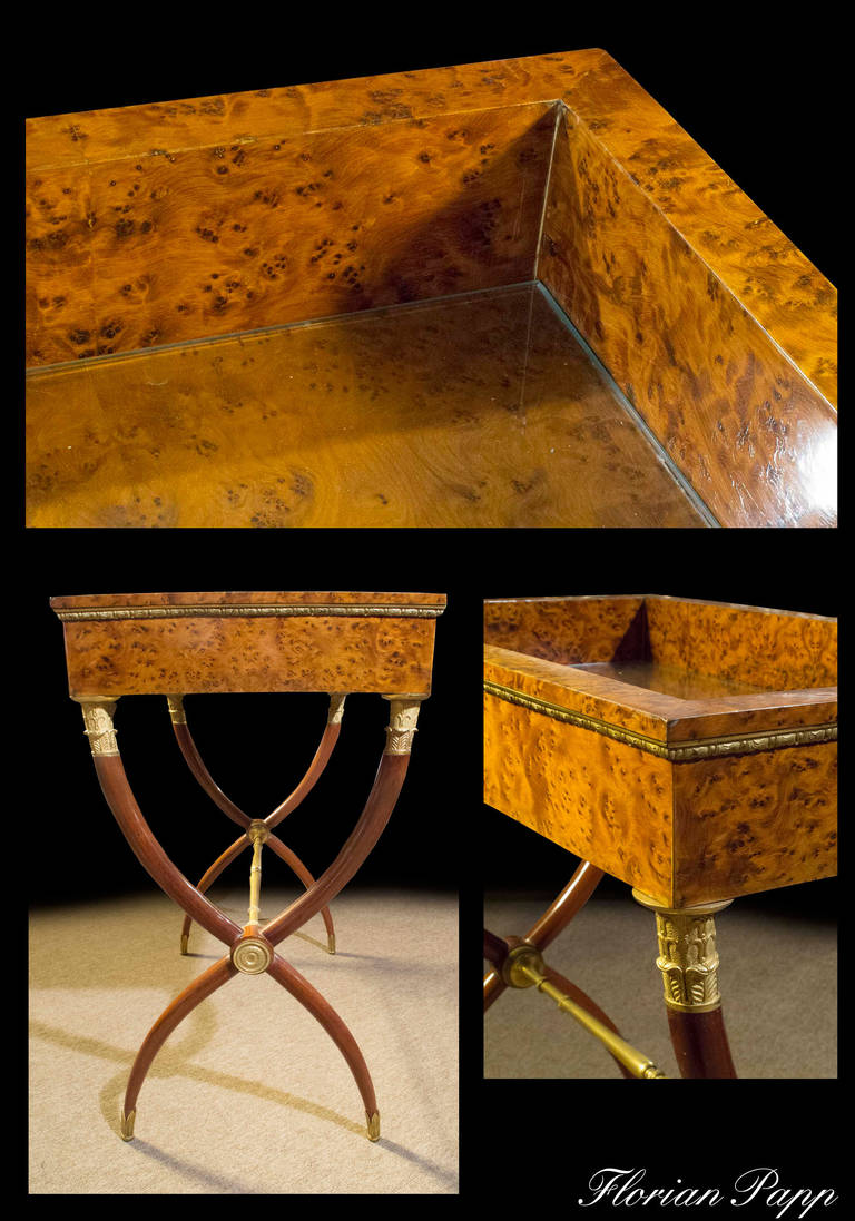 Empire Burl Wood Tray Table circa 1810 1