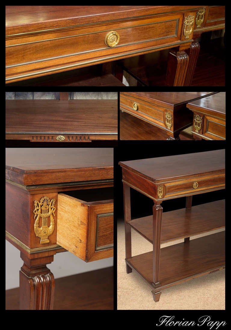 Pair of Louis XVI Style Mahogany Consoles, circa 1890 For Sale 4