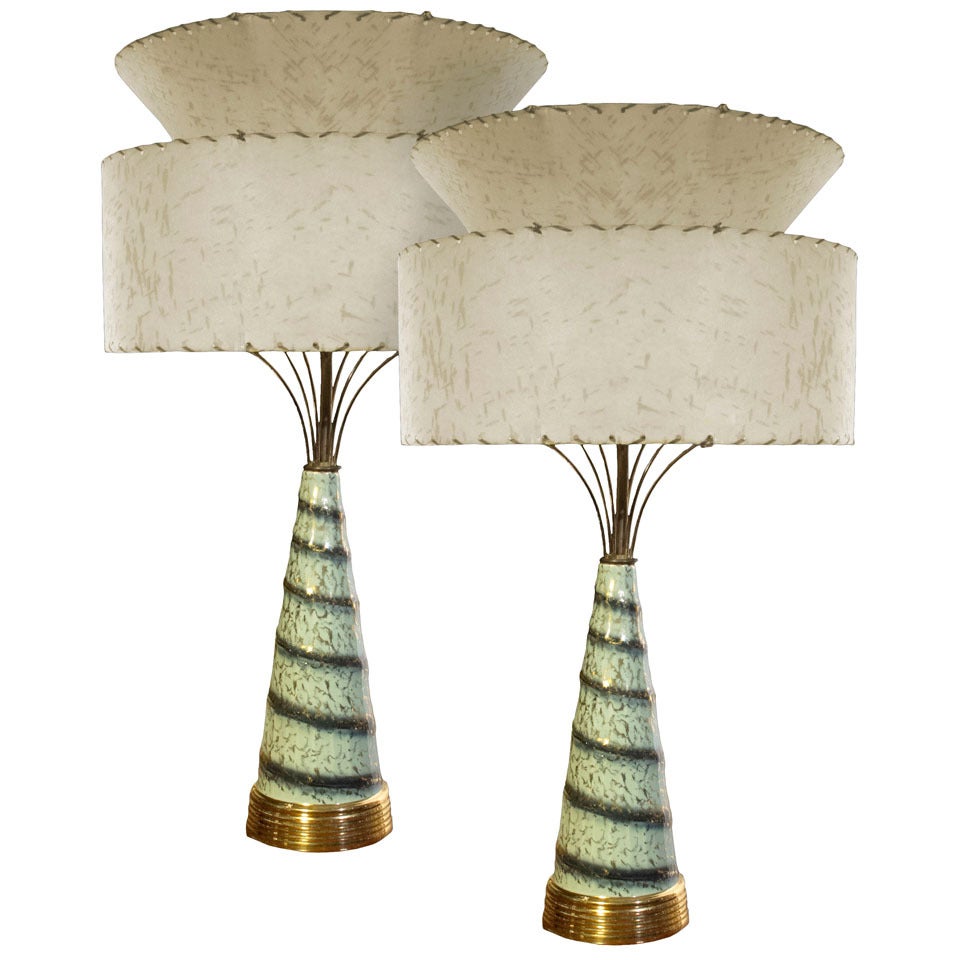 Pair Atomic Era Lamps 20th Century