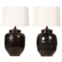 Pair of Antique Ginger Jar Lamps
