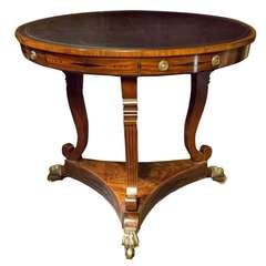 Regency Mahogany Inlaid Leather Top Table circa 1815