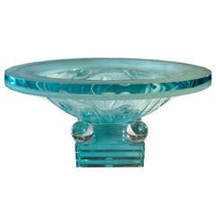 Glass Bowl by Polizzi 20th Century