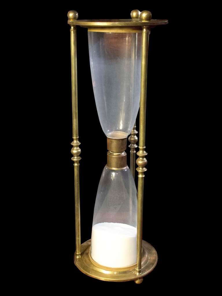 Large Brass Hourglass In Excellent Condition In New York, NY