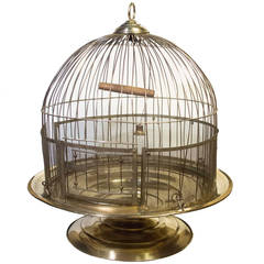 Brass Round Bird Cage Early 20th Century