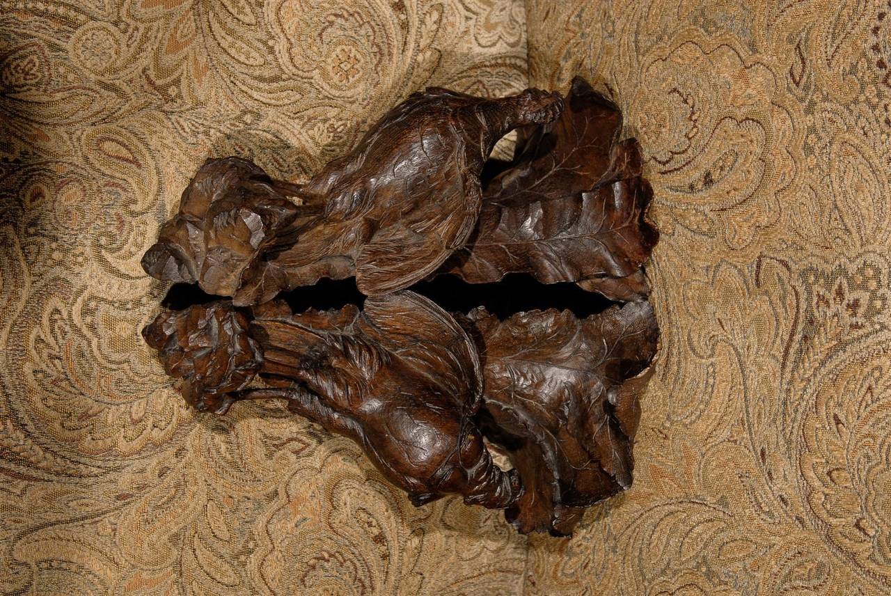 Pair of Black Forest Carved Wall Brackets or Shelves 3