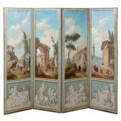Painted 4 Panel Screen