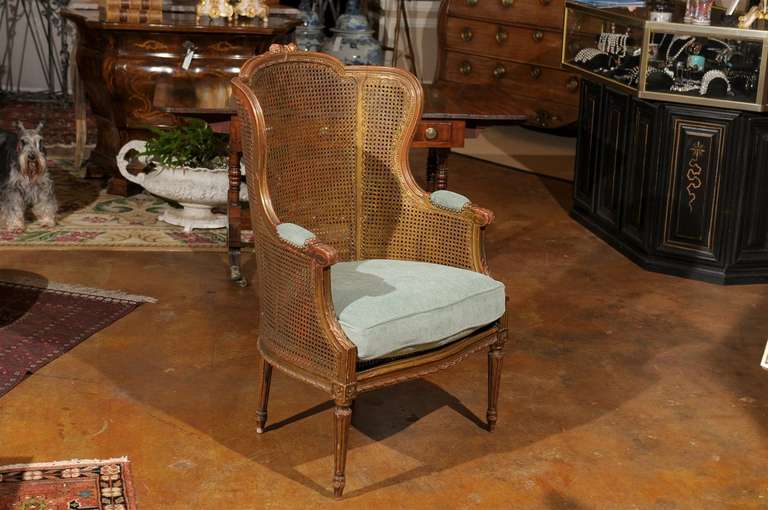 French Louis XVI Caned Chair with Double Caned Sides
