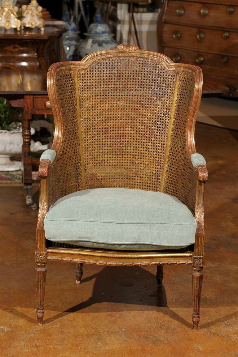 19th Century Louis XVI Caned Chair with Double Caned Sides