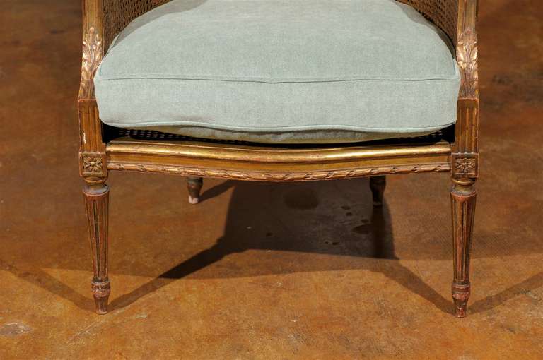 Wood Louis XVI Caned Chair with Double Caned Sides