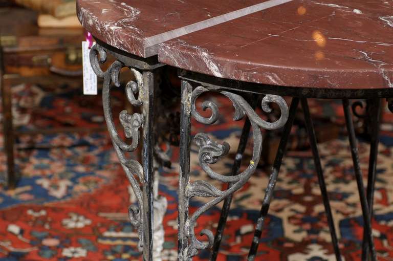 One of a Kind European Iron Demi Lune Tables 1