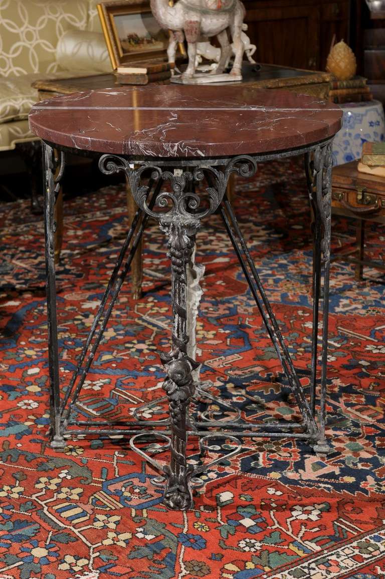 One of a Kind European Iron Demi Lune Tables 2