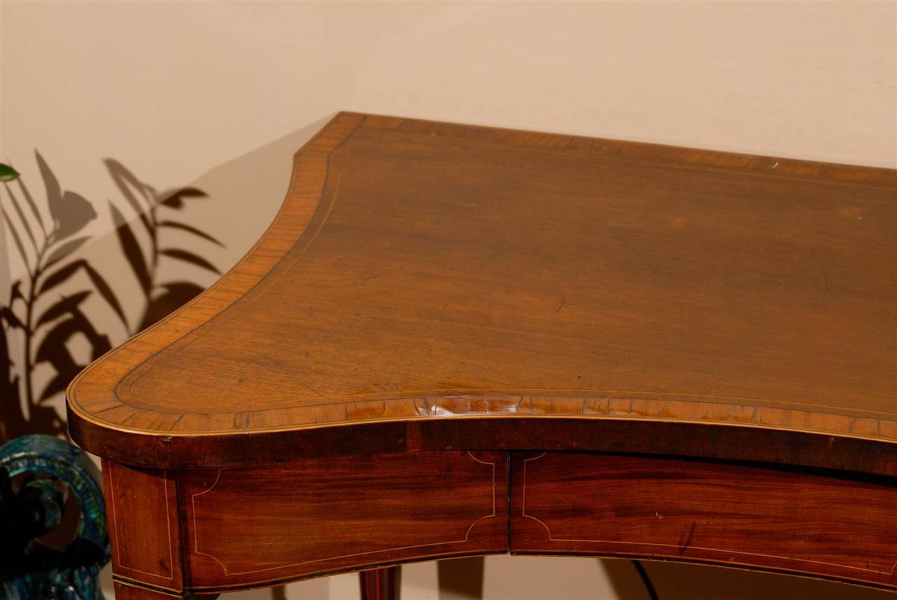 Inlay George III Inlaid Mahogany Kidney-Shaped Console Table