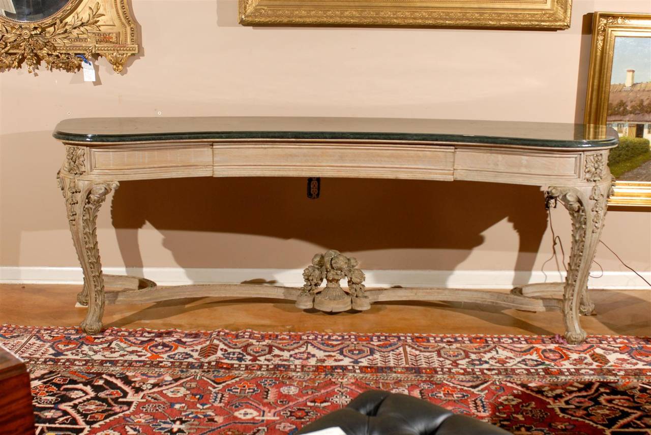 Continental Painted and Marbleized Console Table