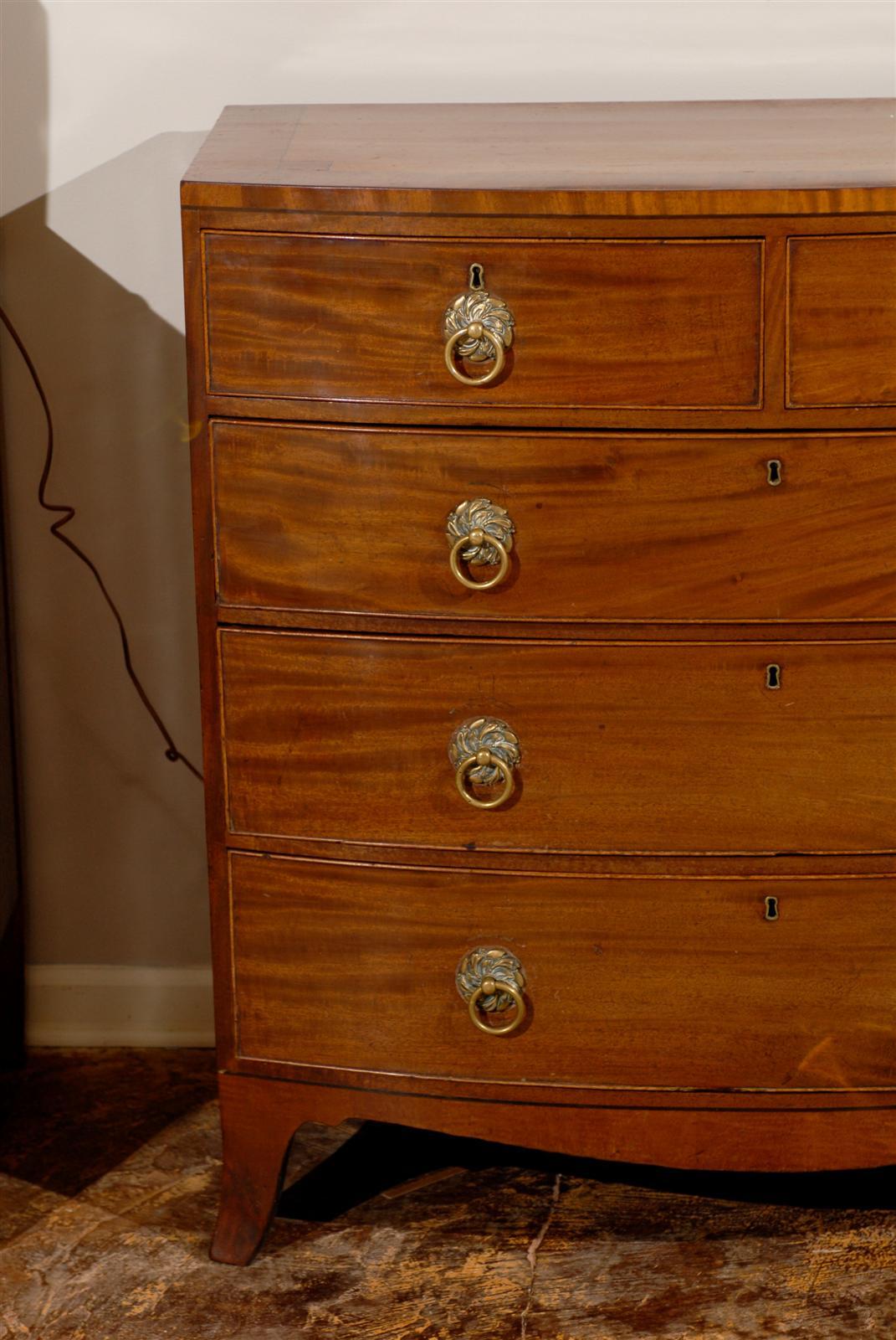 English Mahogany Bow Front Chest of Drawers 1