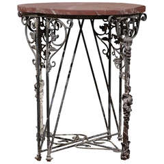 One of a Kind European Iron Demi Lune Tables