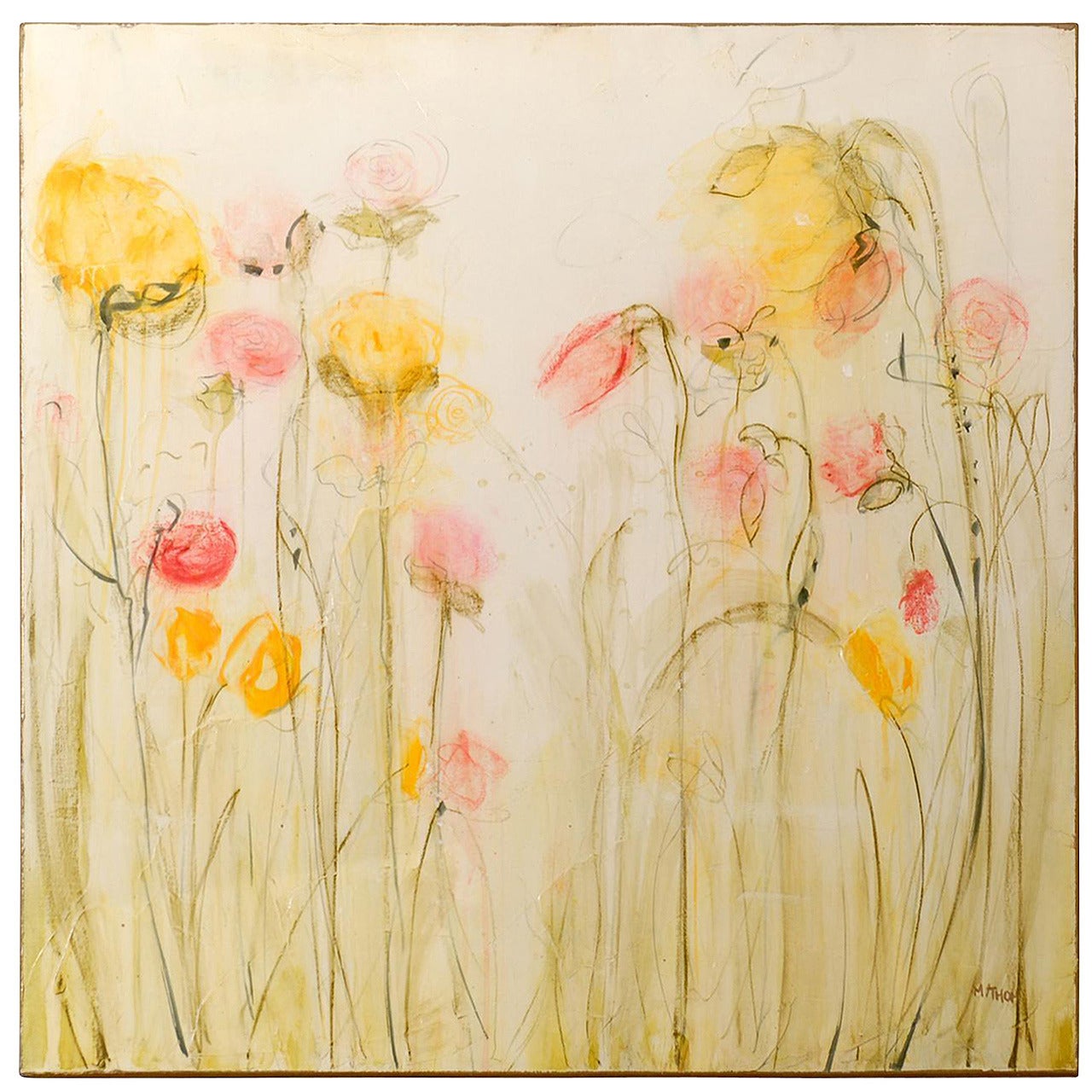 Original Acrylic Painting of Spring Flowers