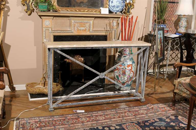 Mid-Century Modern One of a Kind European Iron Console