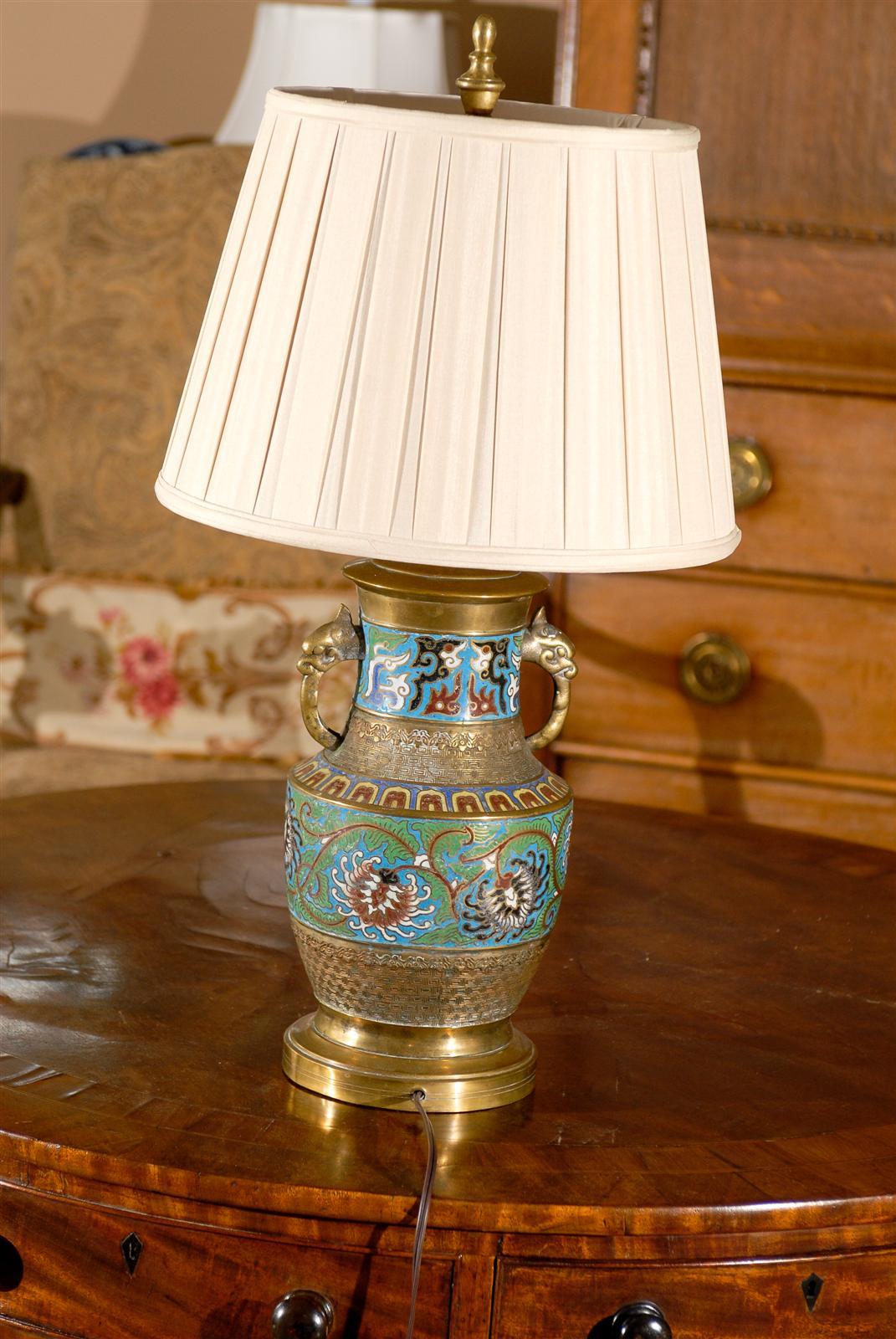 American Chinese Cloisonne Table Lamp