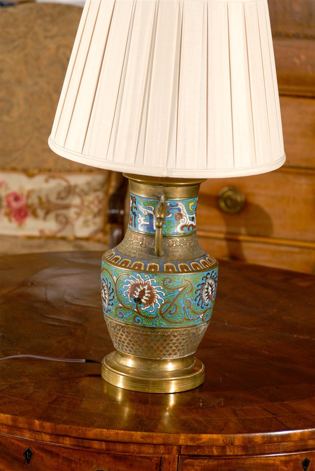 Chinese Chippendale Chinese Cloisonne Table Lamp