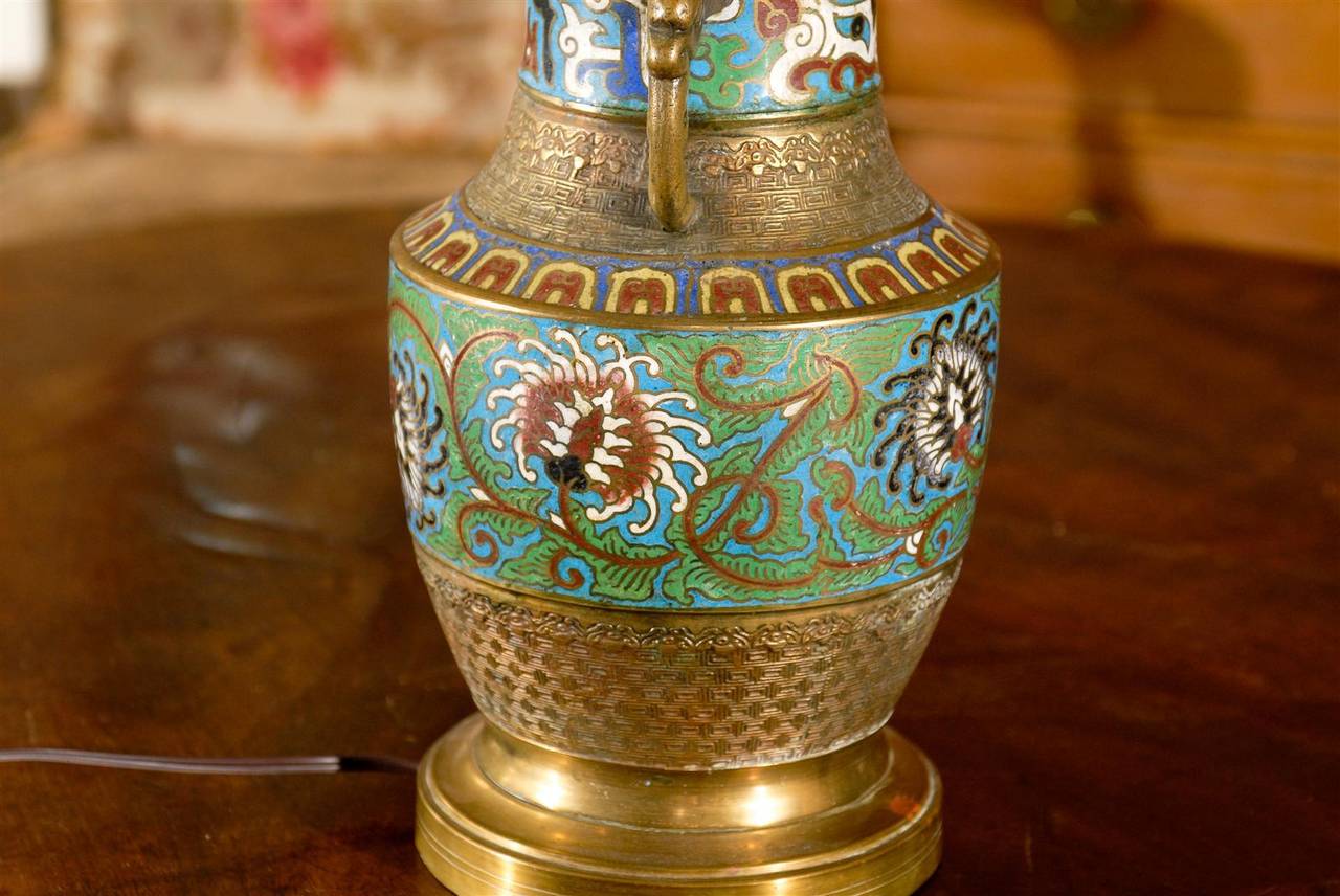 20th Century Chinese Cloisonne Table Lamp