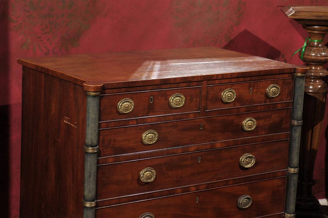 Regency Faux Bamboo and Mahogany Chest 1