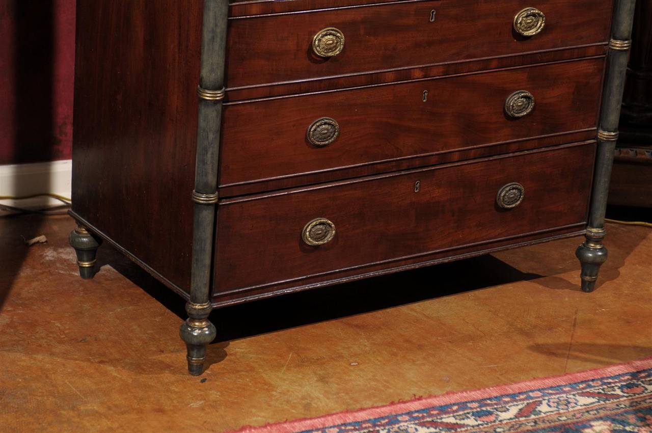 Regency Faux Bamboo and Mahogany Chest 2