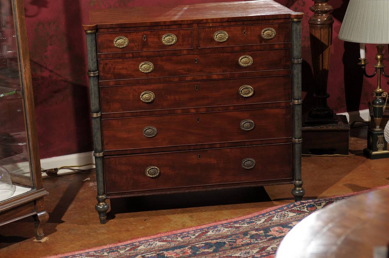 Regency Faux Bamboo and Mahogany Chest 3