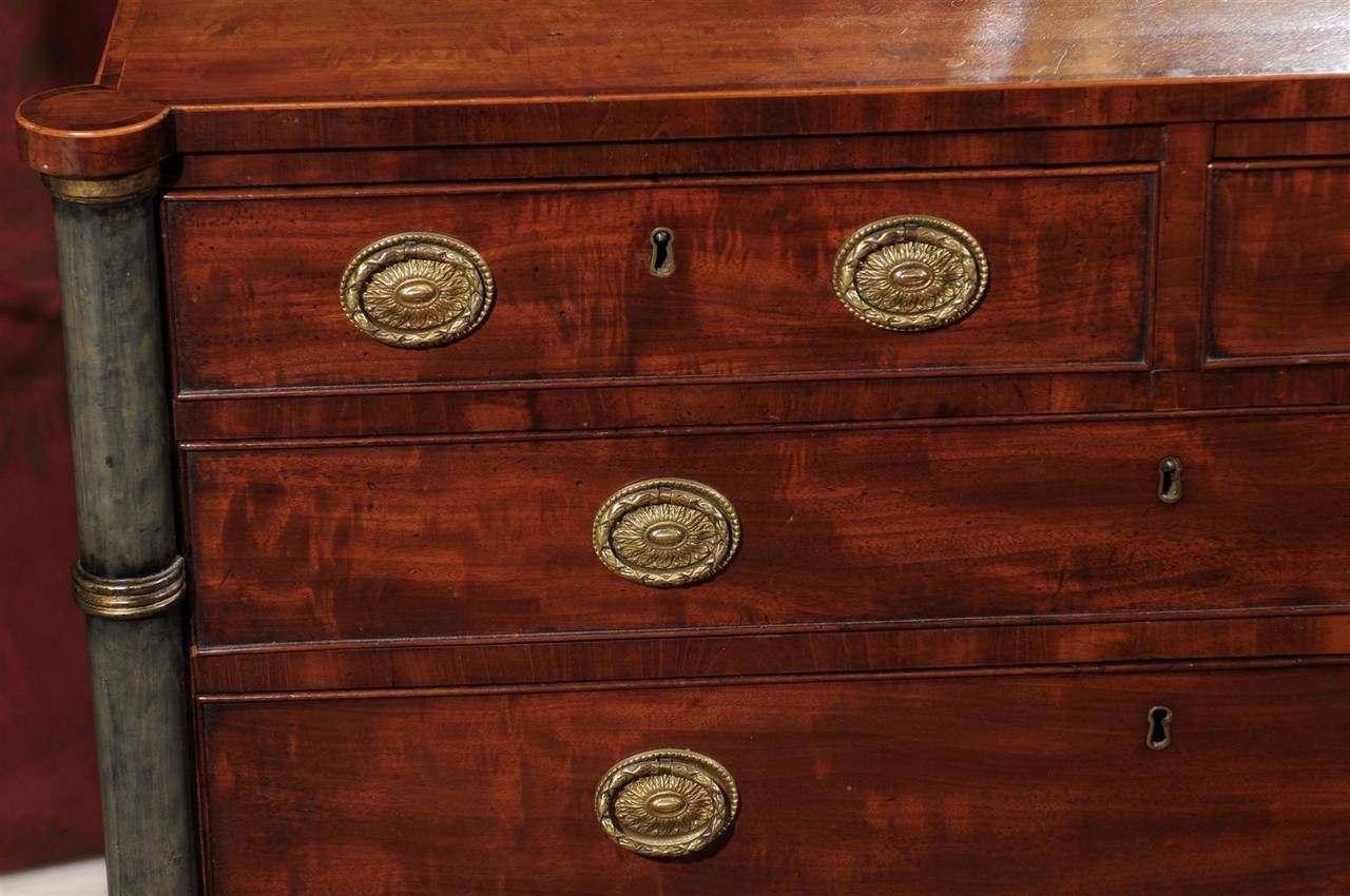 19th Century Regency Faux Bamboo and Mahogany Chest