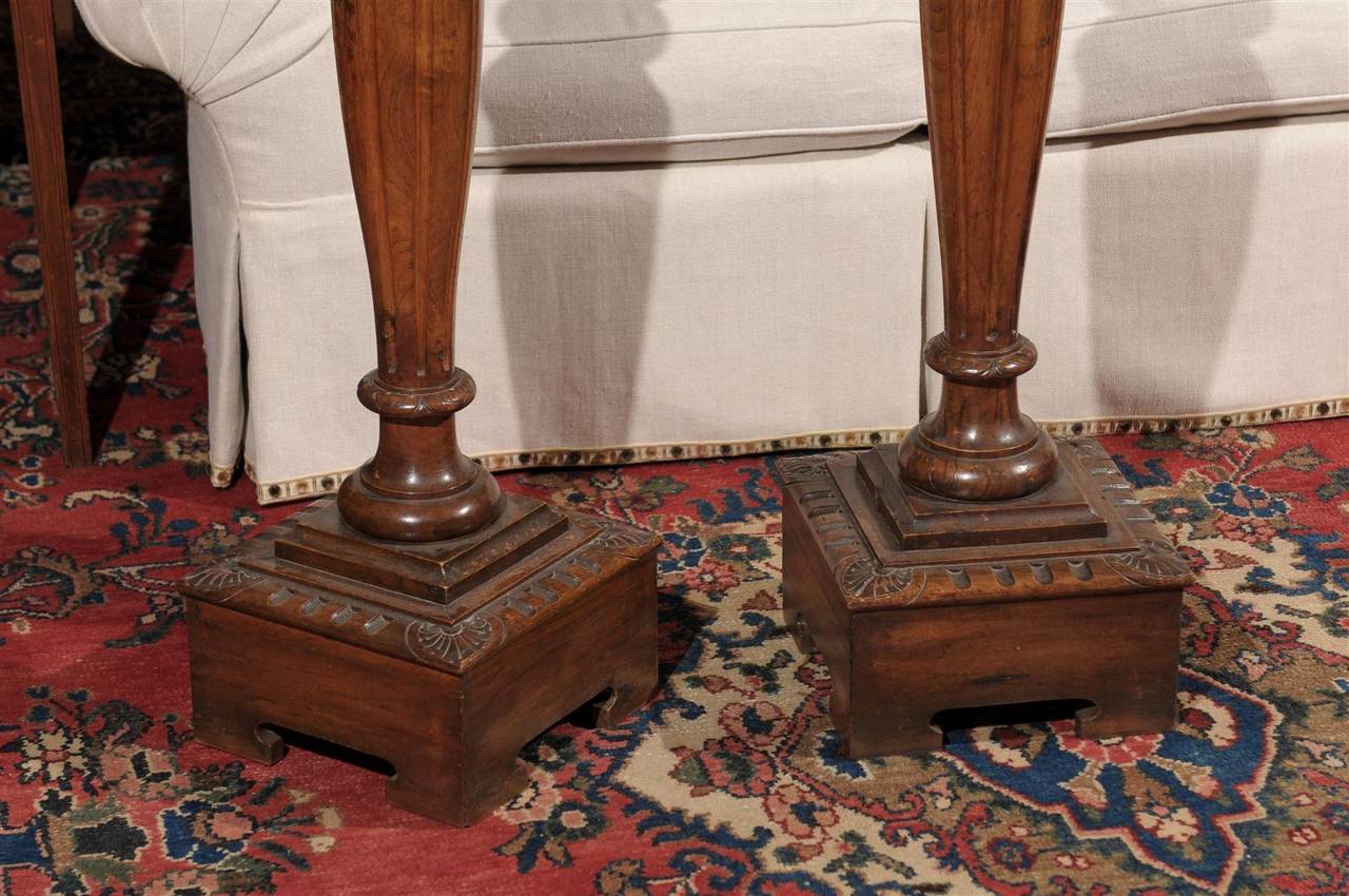Pair of Edwardian Carved Wood Pedestals 4