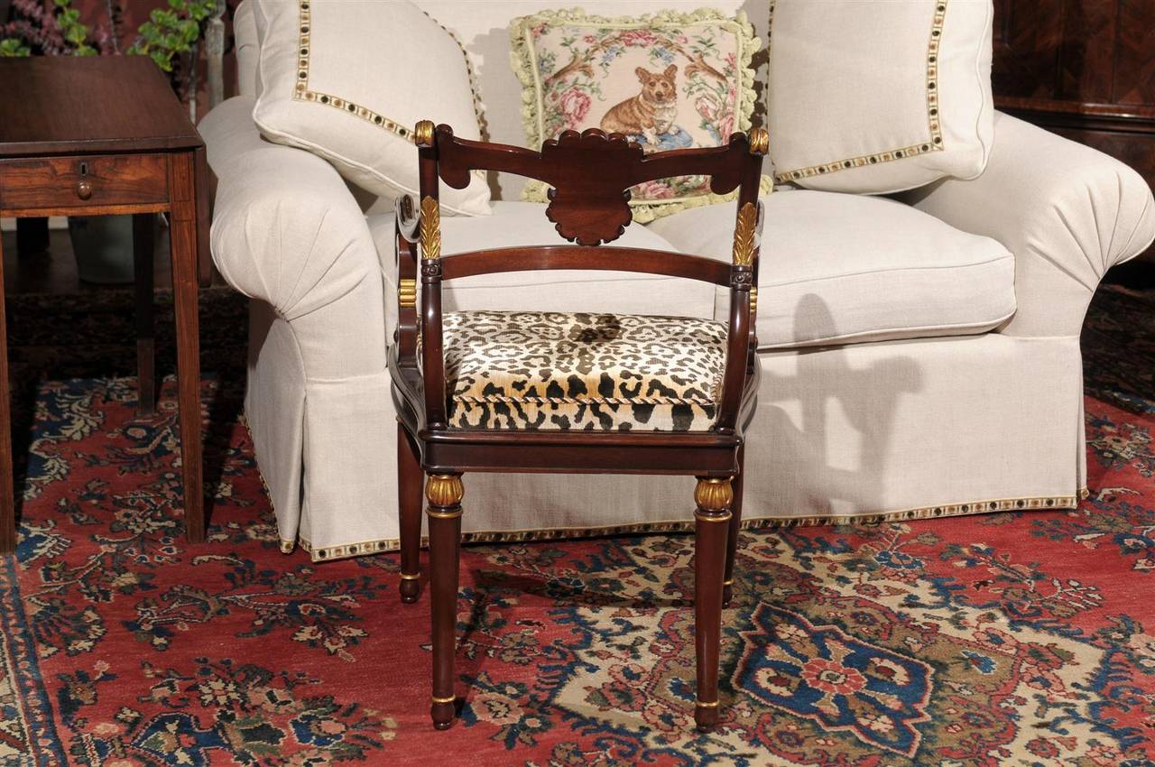 20th Century Regency Style Parcel Gilt Armchair