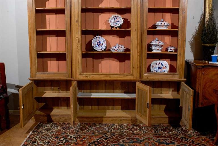 Beautiful pine bookcase with storage below.