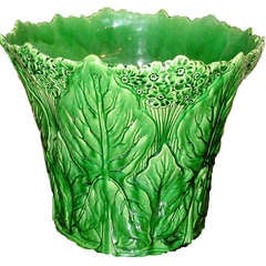 Large Majolica Cache Pot