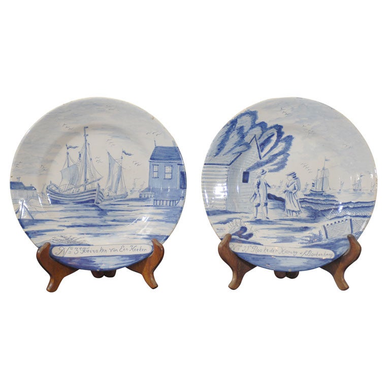 Pair of Nautical Delft Plates