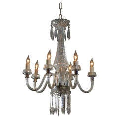 Vintage Waterford Crystal Deco Style Six Arm Chandelier