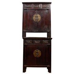 Pair of Carved Qing Dynasty Side Cabinets