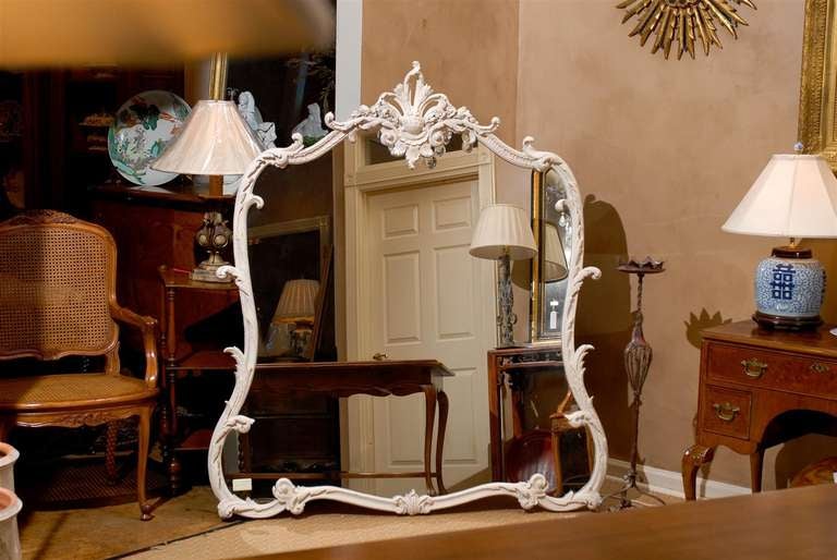 French White Over Mantle Mirror