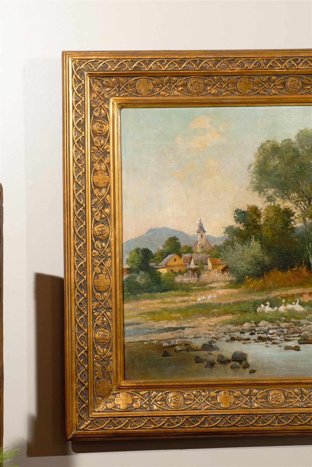 Late 19th Century Landscape Oil on Canvas Painting 4