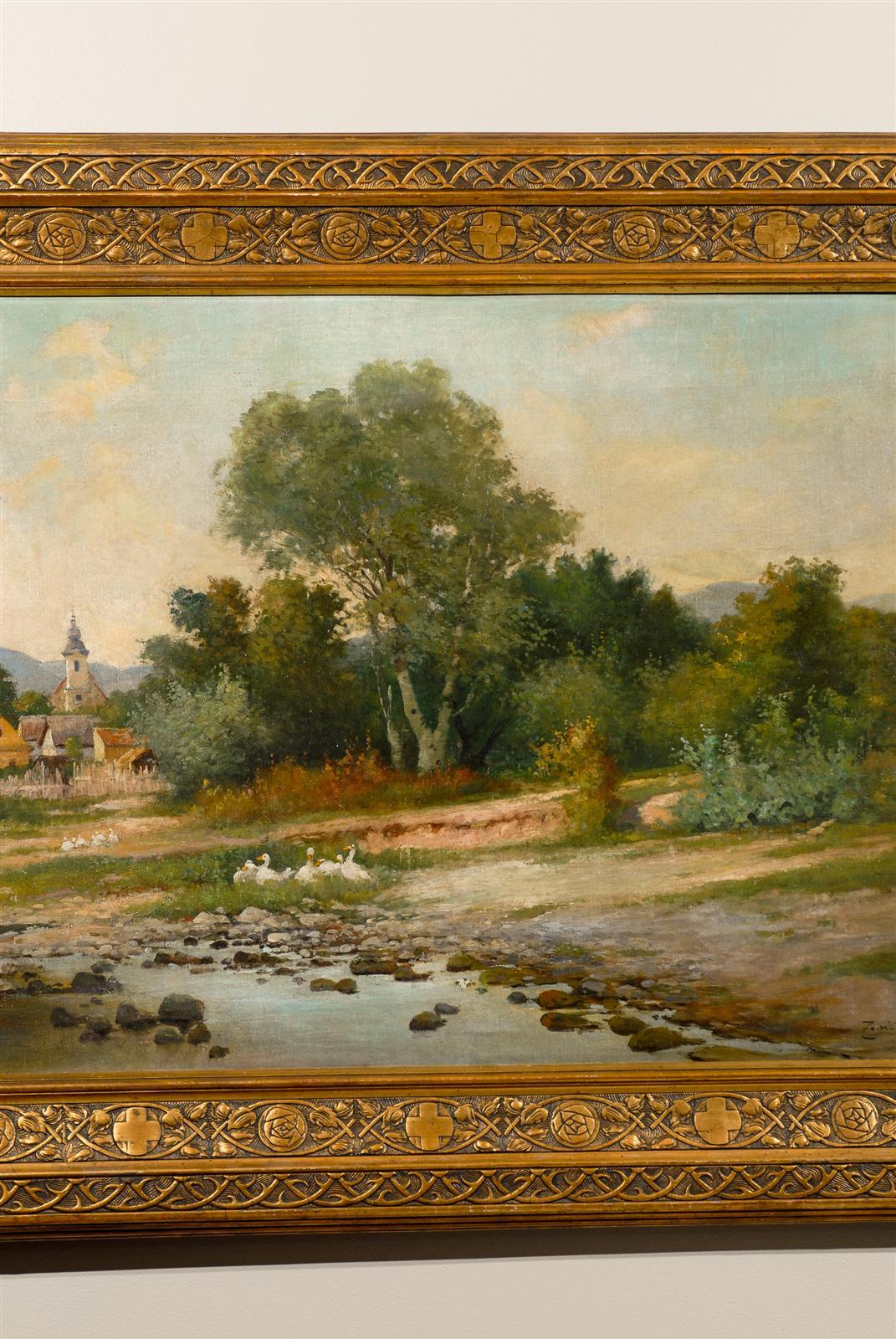 Late 19th Century Landscape Oil on Canvas Painting 2