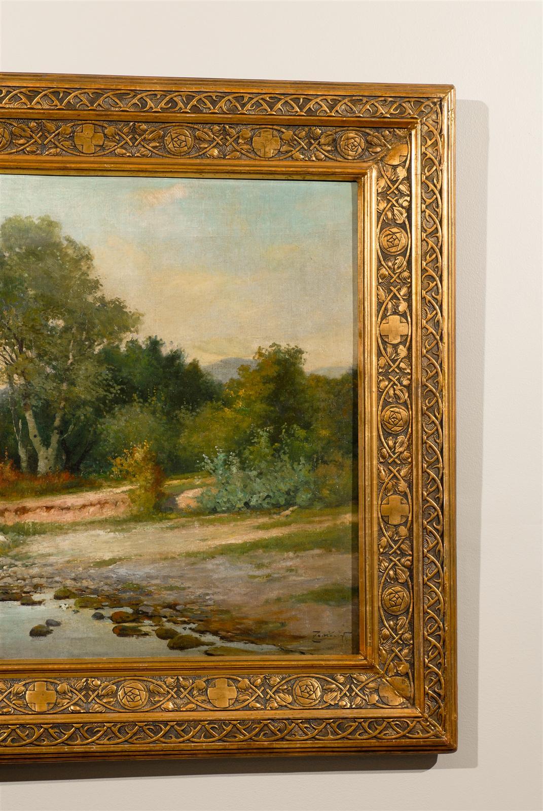 Late 19th Century Landscape Oil on Canvas Painting 3