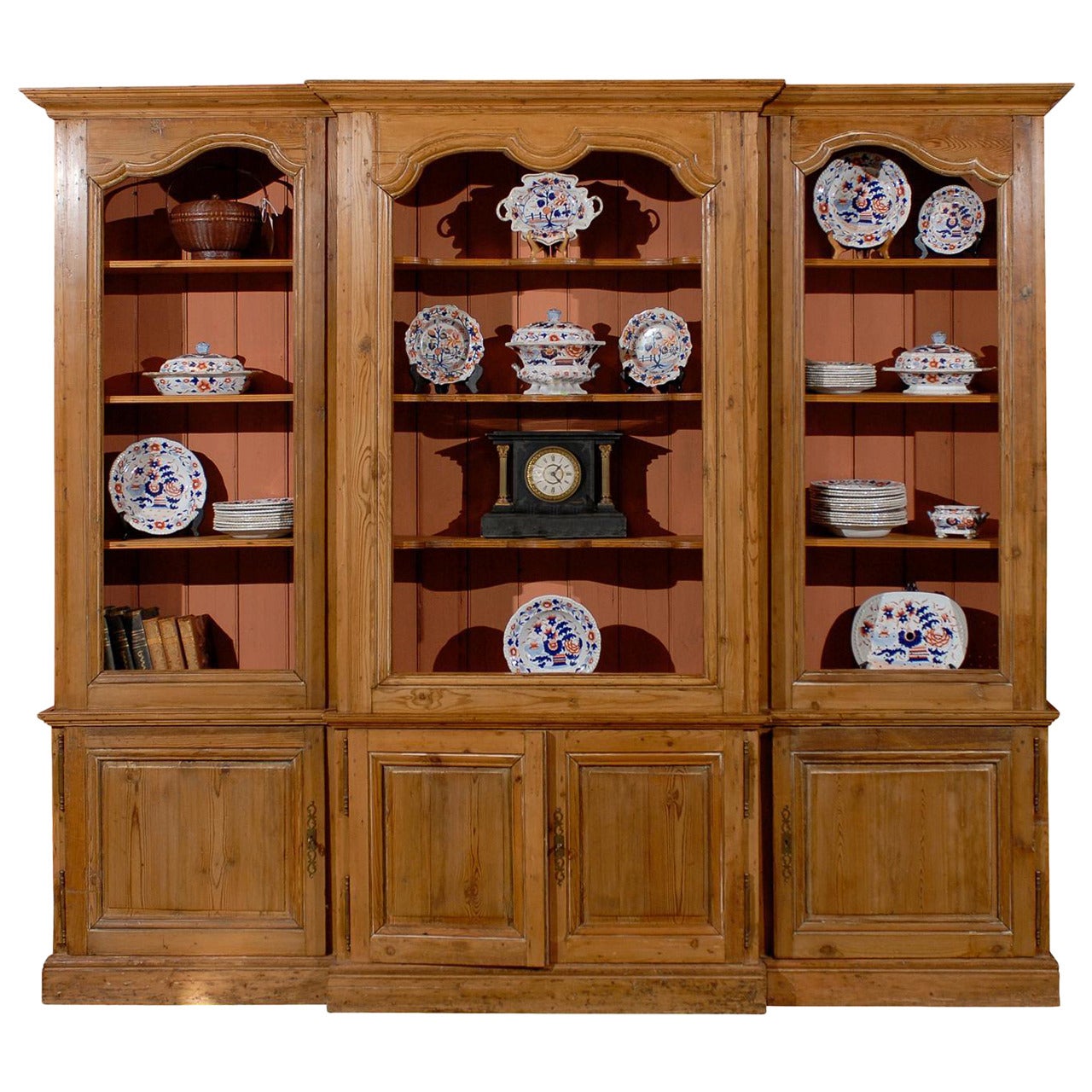 Large 19th Century Country Pine Bookcase