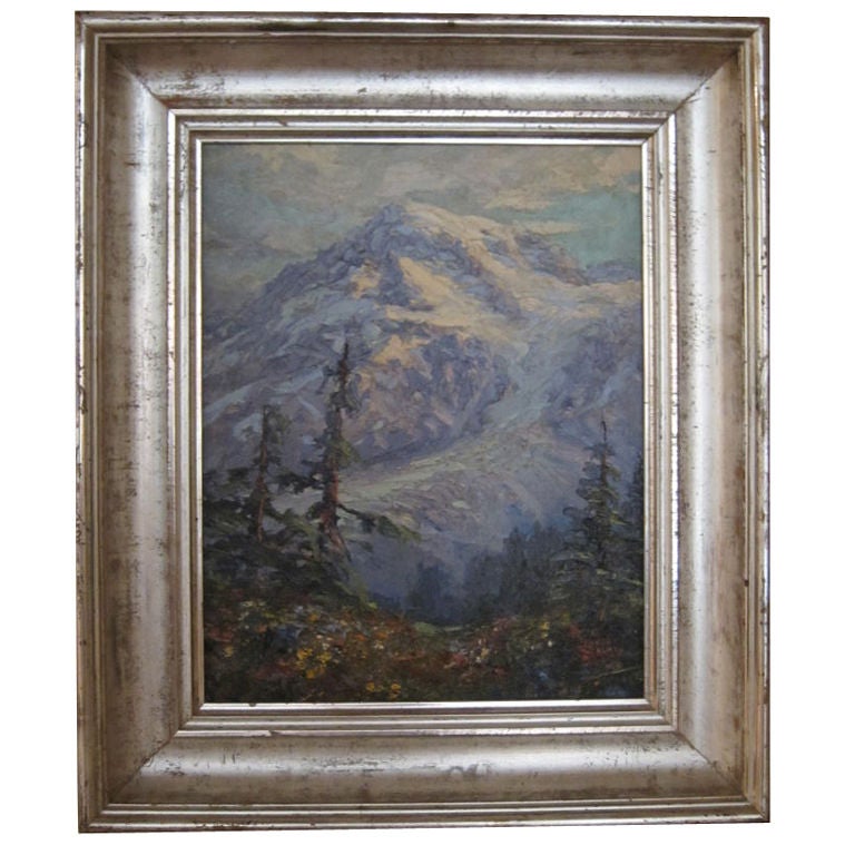 Mount. Rainer Painting by renowned artist Lionel Salmon For Sale