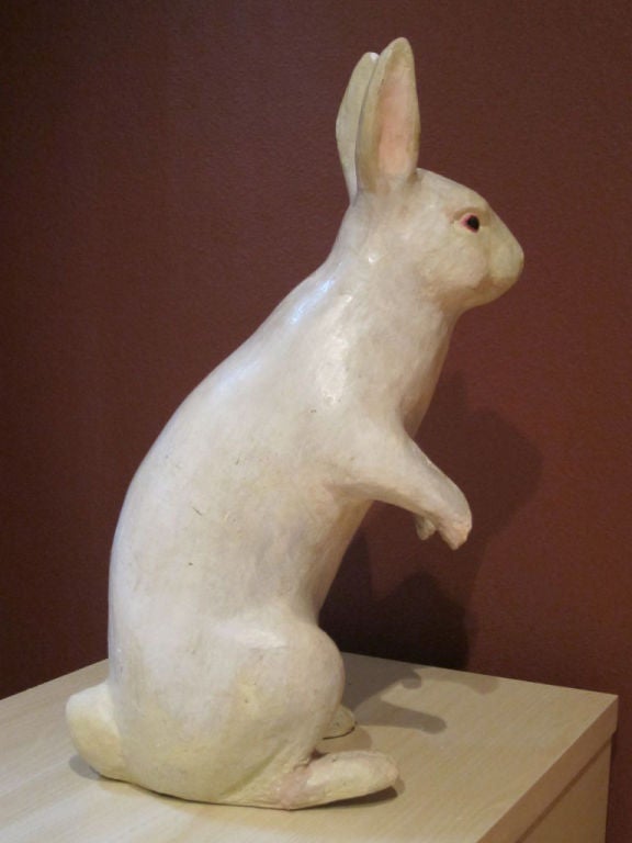 Early Rare Papier Mache Large Bunny Rabbit For Sale 1